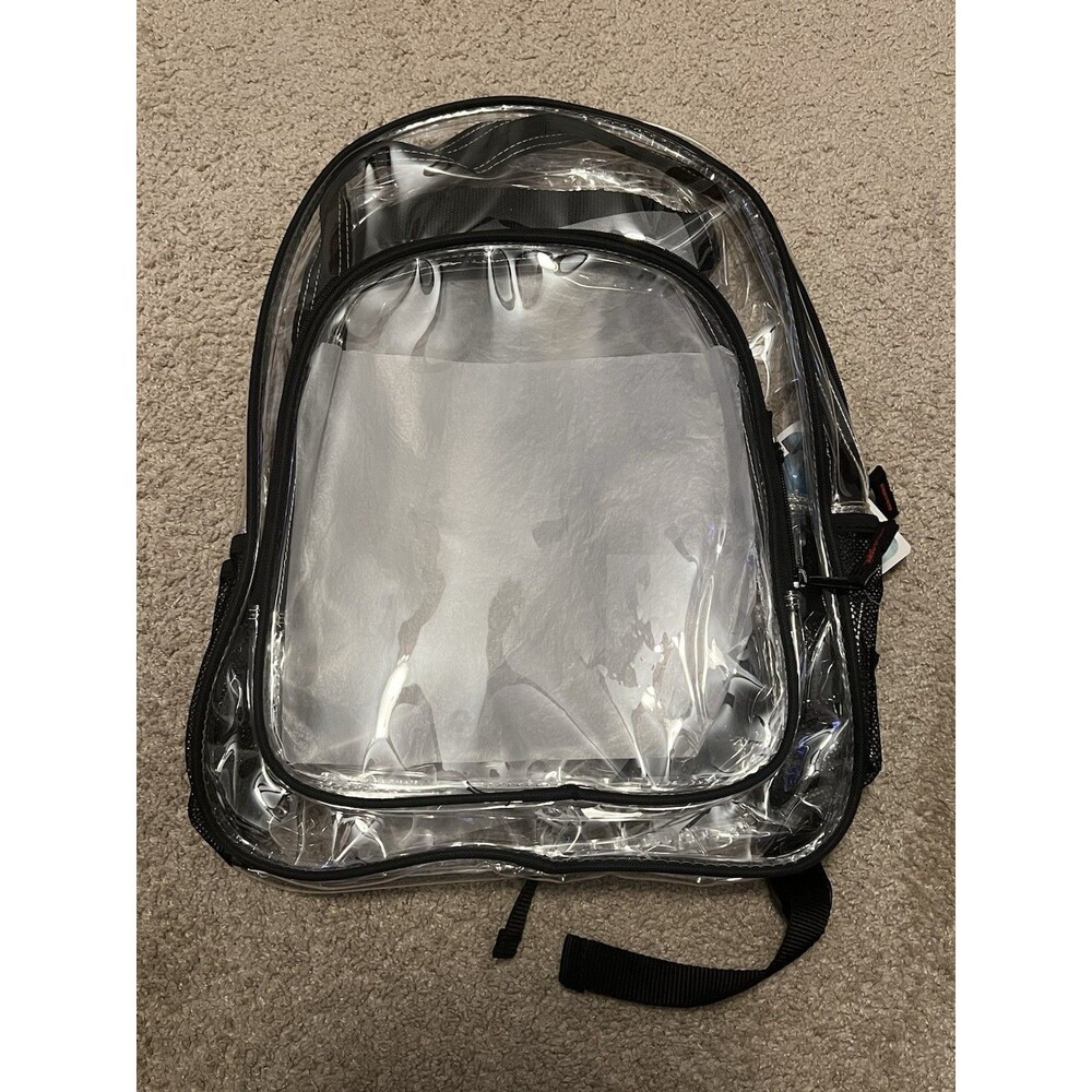 Clear Backpack Heavy Duty Bookbag See Through Backpack Transparent Plastic New
